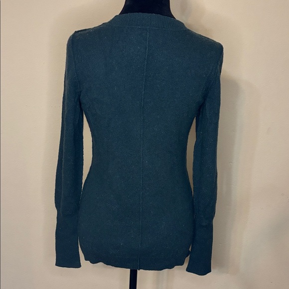 AQUA Cashmere Forest Green Long Sleeve Crew Neck Sweater | Medium | - Picture 6 of 8